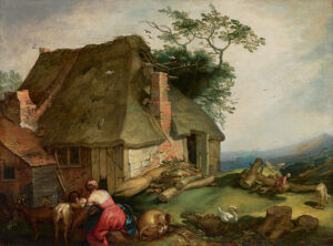 BLOEMAERT, Abraham – A cottage with peasants milking goats