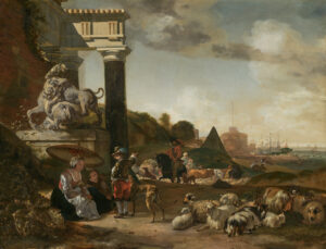 WEENIX, Jan Baptist – Figures and livestock among ruins