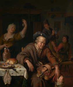 MIERIS, Willem van – The Sleeping Hurdy Gurdy player