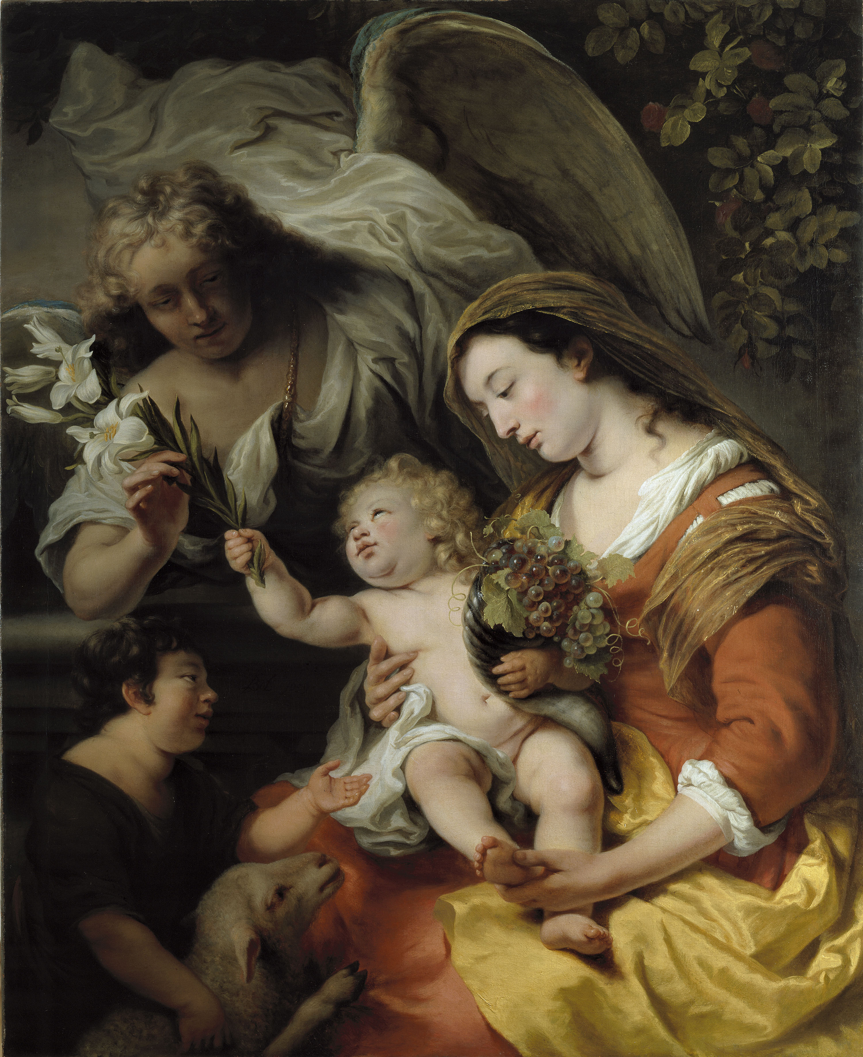 Virgin and Child with the infant St John Baptist & Gabriel