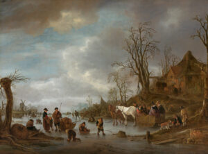 OSTADE, Isack van – Ice scene near an inn