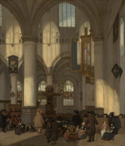 WITTE, Emanuel de – Interior of the Oude Kerk, Amsterdam, during a service