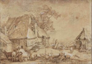 BLOEMAERT, Abraham_A cottage with peasants milking goats, to the right the Prodigal Son