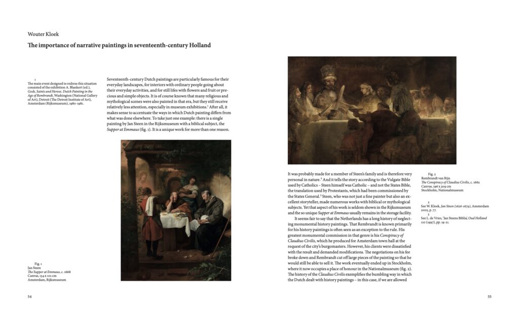 The importance of narrative paintings in 17th century Holland -Walter Kloek
